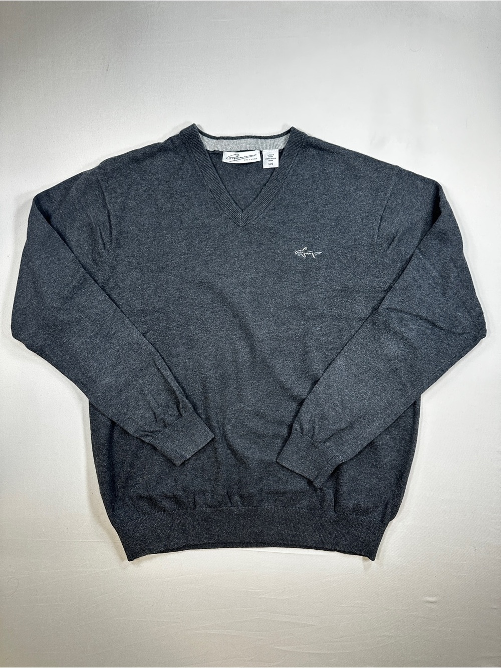 Greg Norman Collection Men's V-Neck Sweater in Charcoal Gray Size L